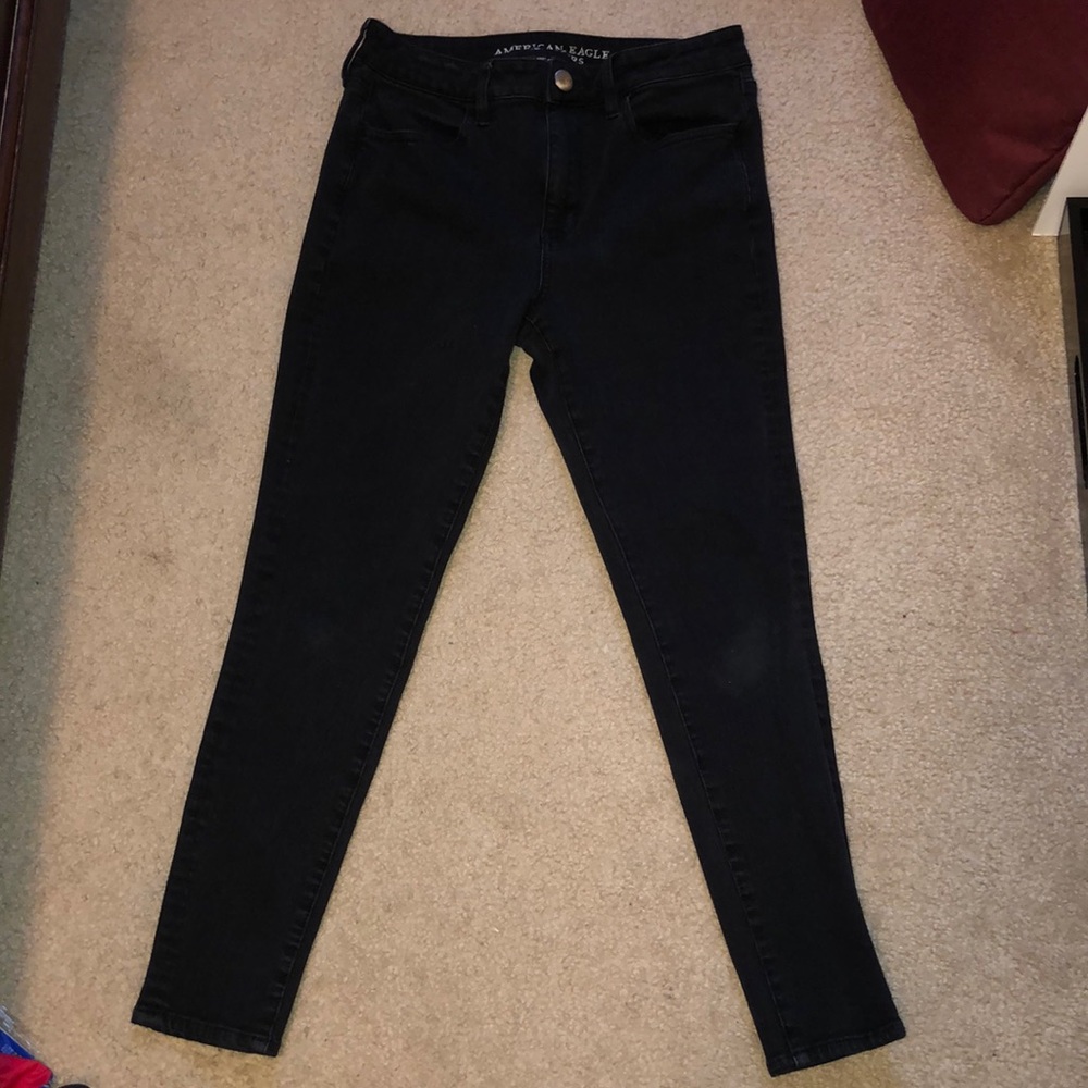 American Eagle High Rise Super Stretch Black Jeans